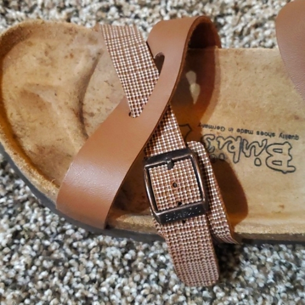 Birki's By Birkenstock Lillie Brown Plaid Ankle Strap Sandals US Ladies Size 8 - Picture 8 of 12